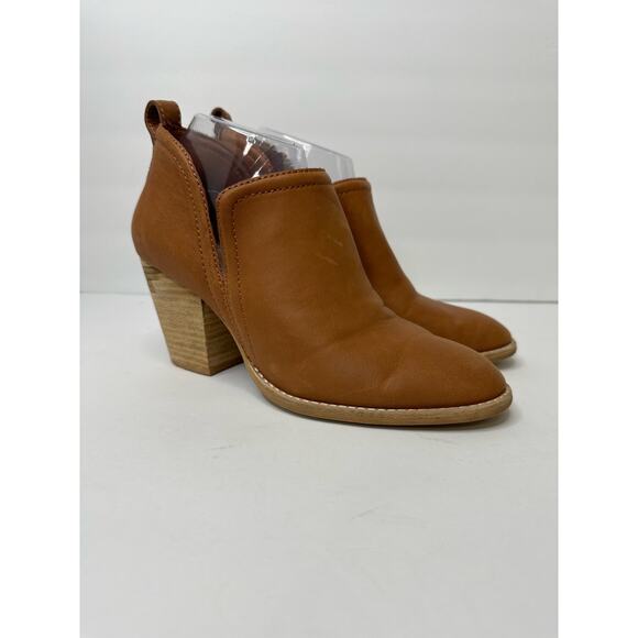 Jeffrey Campbell Womens size 8 Rosalee Tan Leather Bootie Western Stacked Block - Picture 14 of 14